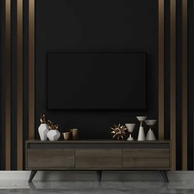 Century TV-meubel | 100% MELAMINE | Walnoot – kavel bij Openbare Verkopen, Beveren-Leie