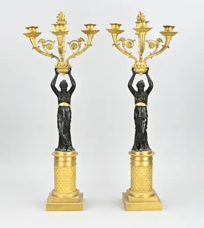 2x Empire kandelaar, 1820 – kavel bij Twents Veilinghuis