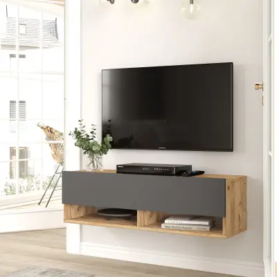 Locelso TV-meubel | 100% Melamine | Antraciet | zwevend | 100x29cm – kavel bij Openbare Verkopen, Beveren-Leie