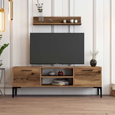 Riga TV-meubel | 100% MELAMINE | Walnoot – kavel bij Openbare Verkopen, Beveren-Leie