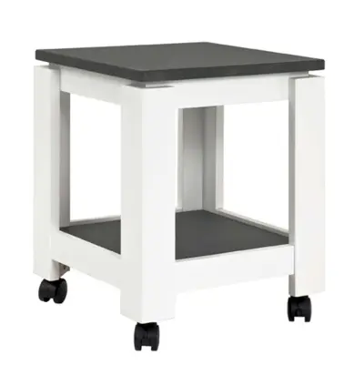 Bijzettafel op wielen Marius 35x35cm - wit/antraciet – kavel bij Openbare Verkopen, Beveren-Leie