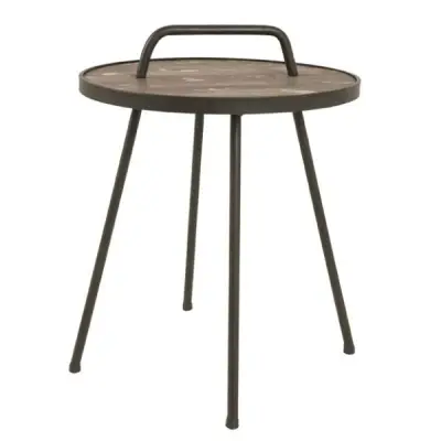 Bijzettafel | Ø50 x 65 cm | Bruin – kavel bij Openbare Verkopen, Beveren-Leie