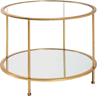 Bijzettafel | Ø60 cm x 45 cm | Goudkleurig – kavel bij Openbare Verkopen, Beveren-Leie