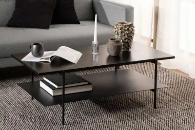 Angus Rechthoekige Salontafel - Zwart Essen Melamine | 115x60x40cm – kavel bij Openbare Verkopen, Beveren-Leie