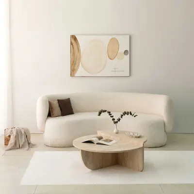 Podium Salontafel | 100% MELAMINE | Travertin – kavel bij Openbare Verkopen, Beveren-Leie