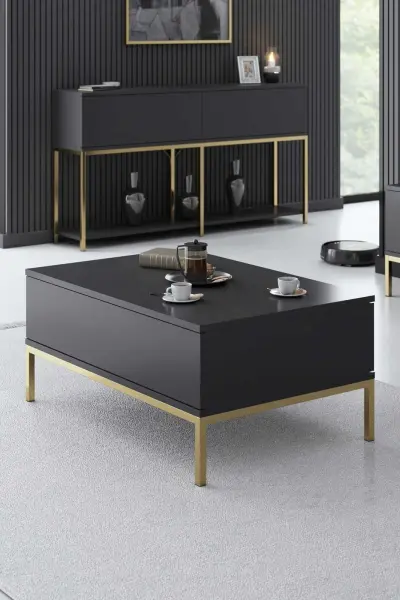 Lord Salontafel | 100% MELAMINE | Antraciet, Goud – kavel bij Openbare Verkopen, Beveren-Leie