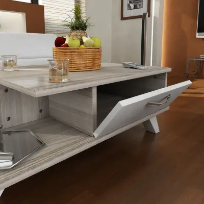 Houten Kunst Salontafel | 100% Melamine | 18mm Dikte | Cordoba Wit – kavel bij Openbare Verkopen, Beveren-Leie