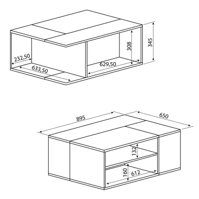 Salontafel Cleo - beton/eik – kavel bij Openbare Verkopen, Beveren-Leie