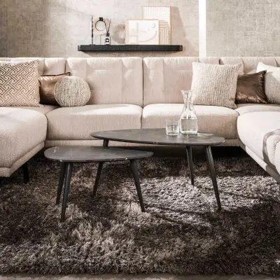 Set van 2 salontafels Mariola 80x44 cm-zwartbruin – kavel bij Openbare Verkopen, Beveren-Leie