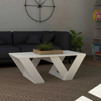 Pipra Salontafel | 100% MELAMINE | Wit – kavel bij Openbare Verkopen, Beveren-Leie