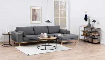 Salontafel Dover Ø80 - zwart/wilde eik – kavel bij Openbare Verkopen, Beveren-Leie