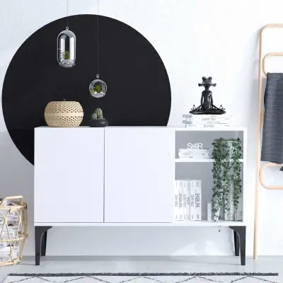 Galaxy Console | 100% MELAMINE | Wit – kavel bij Openbare Verkopen, Beveren-Leie