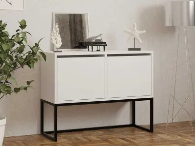 Zermat Console | 100% MELAMINE | Wit – kavel bij Openbare Verkopen, Beveren-Leie