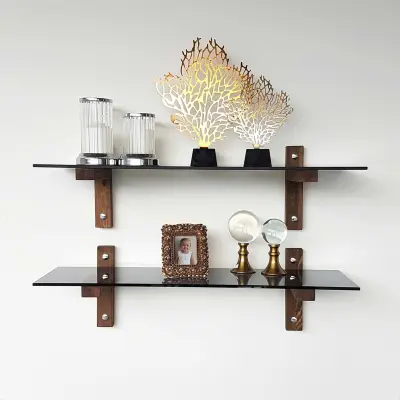 R2 Wandplank | GEHARD GLAS | Walnoot, Fume – kavel bij Openbare Verkopen, Beveren-Leie