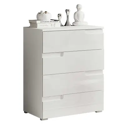 Commode Peso 65 cm 4 lades - wit – kavel bij Openbare Verkopen, Beveren-Leie