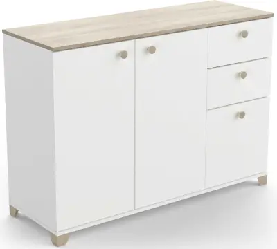 Commode Liva-Kronberg eik/mat wit – kavel bij Openbare Verkopen, Beveren-Leie