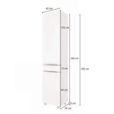 Kolomkast Hansen 40cm 2 deuren & 1 lade - geel/wit – kavel bij Openbare Verkopen, Beveren-Leie