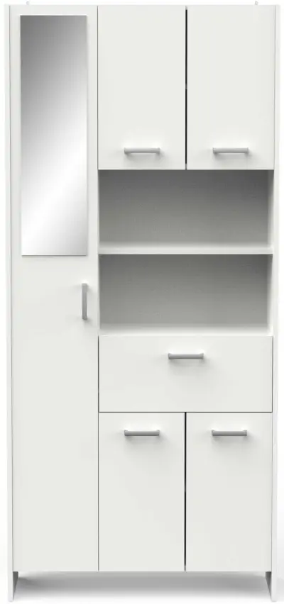 Badkamerkast Coralie | 83,4 x 32,8 x 184,9 cm | Wit – kavel bij Openbare Verkopen, Beveren-Leie