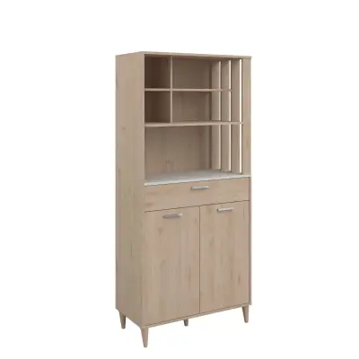 Buffetkast Galatee met 2 deuren en 1 lade - eikdecor/wit – kavel bij Openbare Verkopen, Beveren-Leie