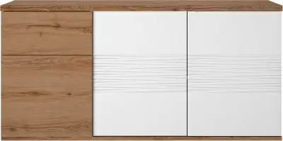 Dressoir Magda | 180 x 47 x 87 cm | Brown High Gloss White – kavel bij Openbare Verkopen, Beveren-Leie