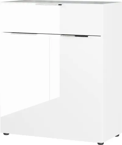 Commode Dudek 83cm met 2 deuren & 1 lade - wit – kavel bij Openbare Verkopen, Beveren-Leie