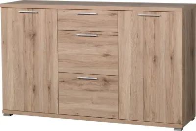 Dressoir Tosun 144 cm met 2 deuren & 3 lades - eik – kavel bij Openbare Verkopen, Beveren-Leie