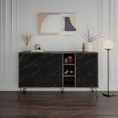 Clara Console | 100% MELAMINE | Donkerbruin, Bendir – kavel bij Openbare Verkopen, Beveren-Leie