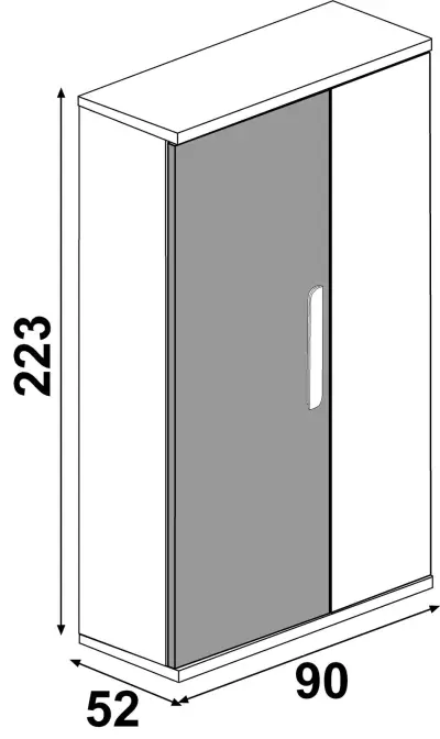 Kledingkast Bo0 met 2 legplanken, kledingroede en langwerpige deurgreep - grenen/blauw – kavel bij Openbare Verkopen, Beveren-Leie
