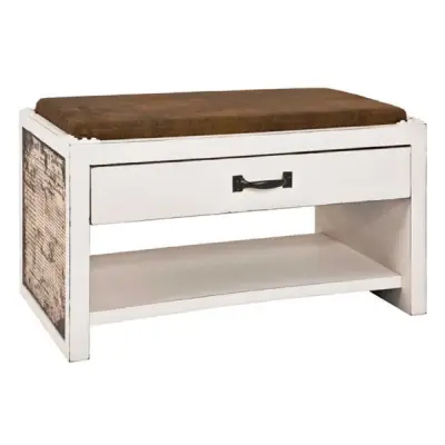 Schoenenbank met lade | 72 x 38 x 42 cm | Vintage-design – kavel bij Openbare Verkopen, Beveren-Leie