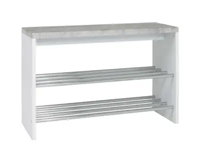 Bank Tillio 81cm, 2 rekken - chroom/beton decor – kavel bij Openbare Verkopen, Beveren-Leie