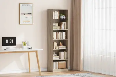 Boekenkast Stacy 55 cm 5 legplanken-sonoma eik – kavel bij Openbare Verkopen, Beveren-Leie