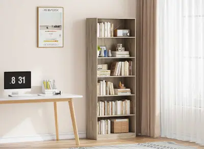 Boekenkast Stacy 72 cm 5 legplanken-sonoma eik – kavel bij Openbare Verkopen, Beveren-Leie