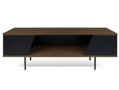 Tv-meubel Pixie 140cm - walnoot/zwart – kavel bij Openbare Verkopen, Beveren-Leie