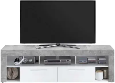 Tv-meubel Vidi 180 cm - beton/wit – kavel bij Openbare Verkopen, Beveren-Leie