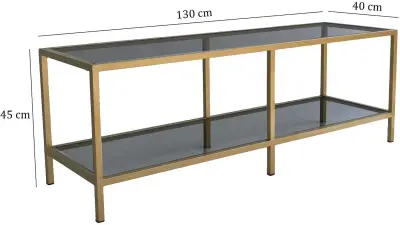 Basic TV-standaard | METALEN FRAME | Donkergrijs, Goud – kavel bij Openbare Verkopen, Beveren-Leie