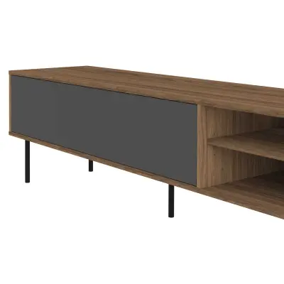 Tv-meubel Watt 165cm - walnoot/grijs – kavel bij Openbare Verkopen, Beveren-Leie