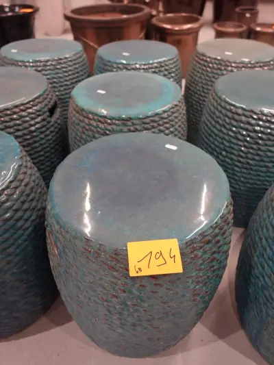 6x Terracotta poef – kavel bij Openbare Verkopen, Waregem