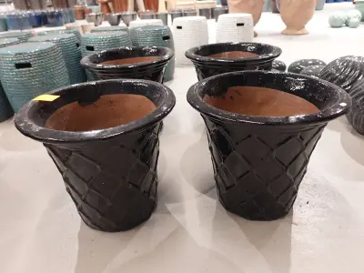 4x Vorstvrije terracotta bloempot – kavel bij Openbare Verkopen, Waregem