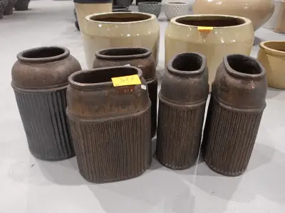 5x Vorstvrije terracotta bloempot – kavel bij Openbare Verkopen, Waregem