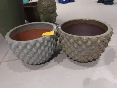 2x Vorstvrije terracotta bloempot – kavel bij Openbare Verkopen, Waregem