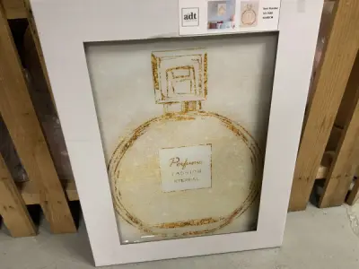 Glasschilderij parfum fles 60x80cm – kavel bij XL Auctions