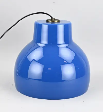 Glazen hanglamp (blauw) – kavel bij Twents Veilinghuis
