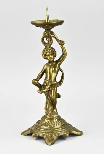 Italiaanse kaarskandelaar, H 32 cm – kavel bij Twents Veilinghuis