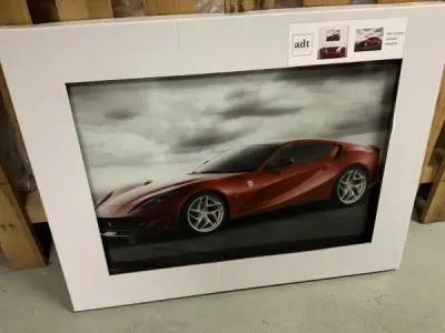Glasschilderij Ferrari 60x80cm – kavel bij XL Auctions