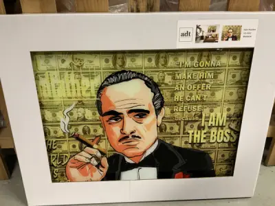 Glasschilderij The Godfather cartoon 60x80CM – kavel bij XL Auctions