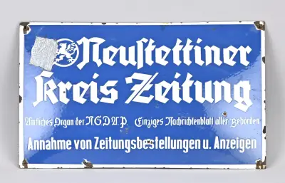 Emaille reclamebord – kavel bij Twents Veilinghuis