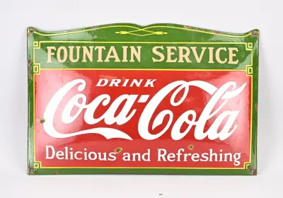 Coca Cola reclamebord – kavel bij Twents Veilinghuis