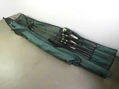 Complete karpervisset met hengels, molens, net en accessoires – kavel bij De Kringwinkel, Heverlee