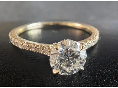 Gouden ring met 1 crt Briljant diamant ( IGI ) – kavel bij XL Auctions
