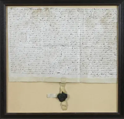 Document/oorkonde met lakzegel – kavel bij Twents Veilinghuis